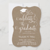 Feiern wir das Graduate Chalkboard Grad Party Einladung (Vorderseite)