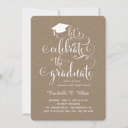 Feiern wir das Graduate Kraft Grad Party Einladung (Vorderseite)