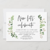 Feiern wir das Party der Hochzeitsfeier Einladung (Vorderseite)