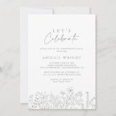 Feiern wir das Party der neutralen Wildblume Einladung (Vorderseite)