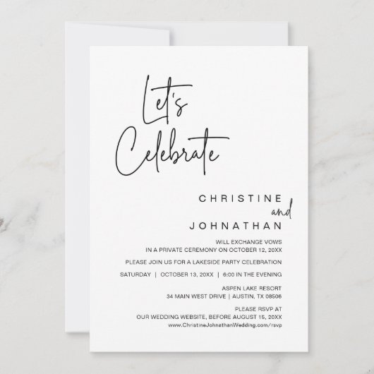 Feiern wir das Party zum Hochzeitsessen Einladung (Vorderseite)