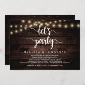 Feiern wir das rustikale Hochzeitsfeier-Party Einladung (Vorne/Hinten)