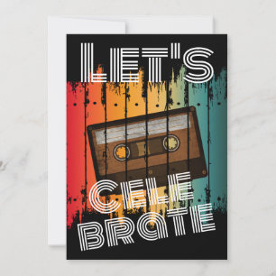 Feiern wir das Schulklassentreffen 80"s Kassettenb Einladung