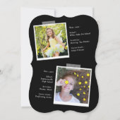 Feiern wir das Schwarz-Weiß-Party Einladung (Rückseite)