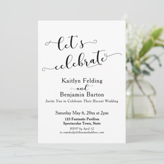 Feiern wir das Script nach der Hochzeit Einladung (Stehend Vorderseite)