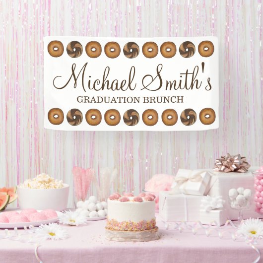 Feiern wir den Brunch der Bagel Graduation Party Banner (Party)