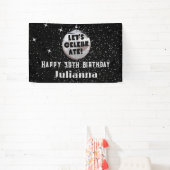 Feiern wir den Disco Ball Black Geburtstag Banner (InSitu)