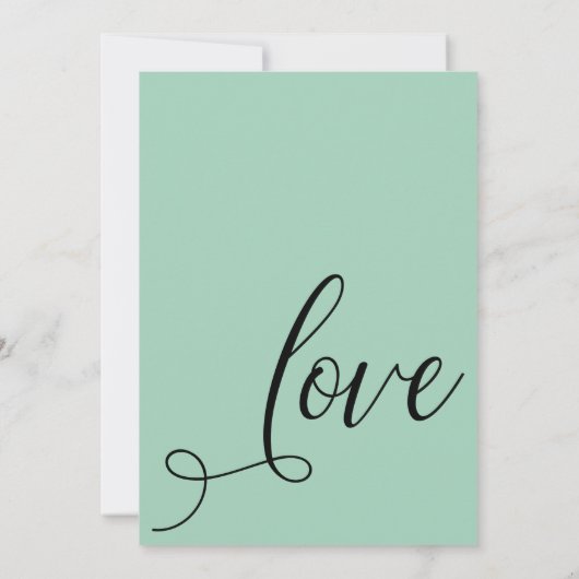 Feiern wir den eleganten, hellgrünen Empfang - nur Einladung (Rückseite)