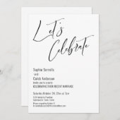 Feiern wir den modernen Schwarz-Weiß-Empfang Einladung (Vorne/Hinten)