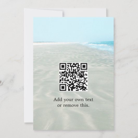 Feiern wir den QR-Kodex für sandigem Wasser Einladung (Rückseite)