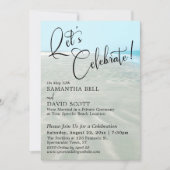 Feiern wir den Rippled Sand Aqua Water Empfang Einladung (Vorderseite)