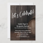 Feiern wir den rustikalen Empfang von Holzhacken Einladung (Vorderseite)