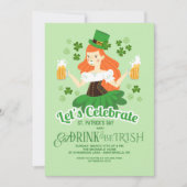 Feiern wir den St. Patrick's Day Einladung (Vorderseite)