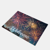 Feiern wir die Begrüßung der Tür Fußmatte (Schrägansicht)