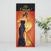 Feiern wir die bemalte Champagner Lady Invitation Einladung (Stehend Vorderseite)