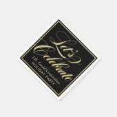 Feiern wir die Black Gold Script Feierlichkeiten Serviette (Ecke)