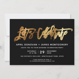 Feiern wir die Brush Typografy Wedding Einladung