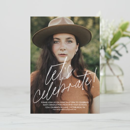 Feiern wir die Einladung zu einer einfachen Gradui (Stehend Vorderseite)