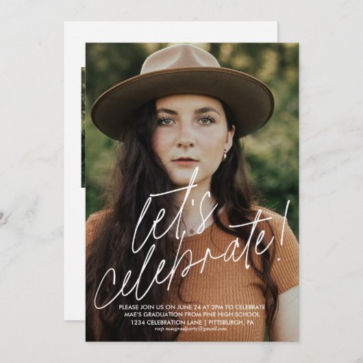 Feiern wir die Einladung zu einer einfachen Gradui (Vorne/Hinten)