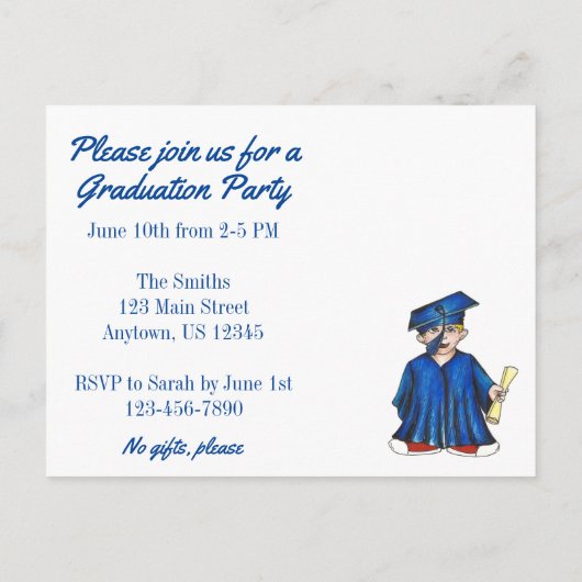 Feiern wir die Einladung zur Graduiertenparty (Rückseite)