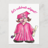 Feiern wir die Einladung zur rosafarbenen Graduati (Vorderseite)