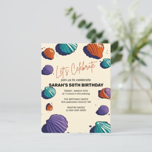 Feiern wir die Einladungs-Vorlage, bearbeitbare Üb Einladung (Stehend Vorderseite)