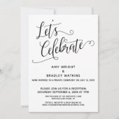 Feiern wir die elegante Rezeption nach der Hochzei Einladung (Vorderseite)