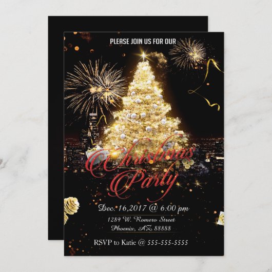 Feiern wir die Feiertage Einladung (Vorne/Hinten)