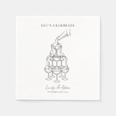 Feiern wir die Hochzeit des Champagnerturms Serviette (Vorderseite)