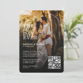 Feiern wir die Hochzeit des QR-Codes zum besten Ta Einladung (Stehend Vorderseite)