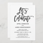 Feiern wir die Hochzeit mit Brush Typografy Einladung (Vorne/Hinten)