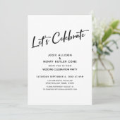 Feiern wir die Hochzeitsempfehlung + Goldrand Einladung (Stehend Vorderseite)