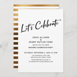 Feiern wir die Hochzeitsempfehlung + Goldrand Einladung