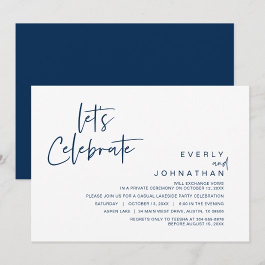 Feiern wir, Einladung zum Hochzeitstag-Party (Vorne/Hinten)