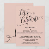Feiern wir Elegant Blush Empfang-Only Einladung (Vorne/Hinten)