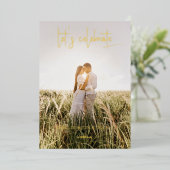 Feiern wir Elegant Dandelion Wish Foto Folieneinladung (Stehend vorne)