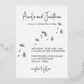 Feiern wir Elegant Dandelion Wish Foto Folieneinladung (Rückseite)