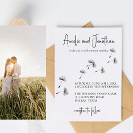 Feiern wir Elegant Dandelion Wish Foto Folieneinladung