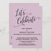 Feiern wir Elegant Light Mauve Empfang-Only Einladung (Vorne/Hinten)