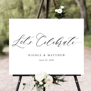 Feiern wir Elegant Wedding Welcome Sign Poster