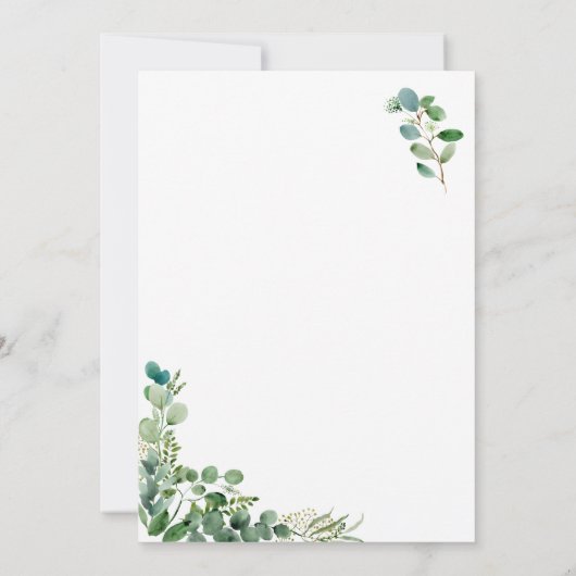 Feiern wir Eukalyptus Greenery Empfang Einladung (Rückseite)