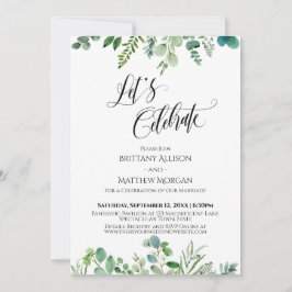 Feiern wir Eukalyptus Greenery Empfang Einladung