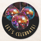 Feiern wir farbenfroh runder pappuntersetzer (Vorderseite)