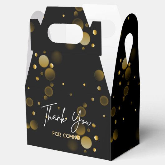 Feiern wir Gold Bokeh Gradient Black Birthday Geschenkschachtel (Geöffnet)