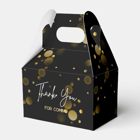 Feiern wir Gold Bokeh Gradient Black Birthday Geschenkschachtel (Vorderseite)