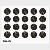 Feiern wir Gold Bokeh Gradient Black Birthday Runder Aufkleber (Blatt)