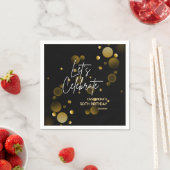 Feiern wir Gold Bokeh Gradient Black Birthday Serviette (Beispiel)