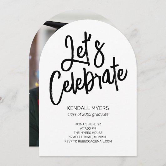 Feiern wir Grad Party mit Foto Einladung (Vorne/Hinten)