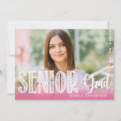 Feiern wir | Grad | Rosa Abschluss Einladung (Vorderseite)