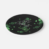 Feiern wir Green Bokeh Gradient Geburtstag Pappteller (Schrägansicht)